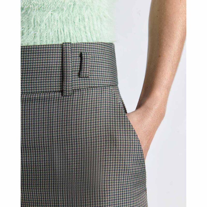 Cue European Micro Check Cropped Pant image number 2